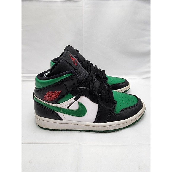 Jordan Other - Air Jordan 1 Mens Sneaker Shoes Athletic Lace Up Mid Black Pine Green Size 8